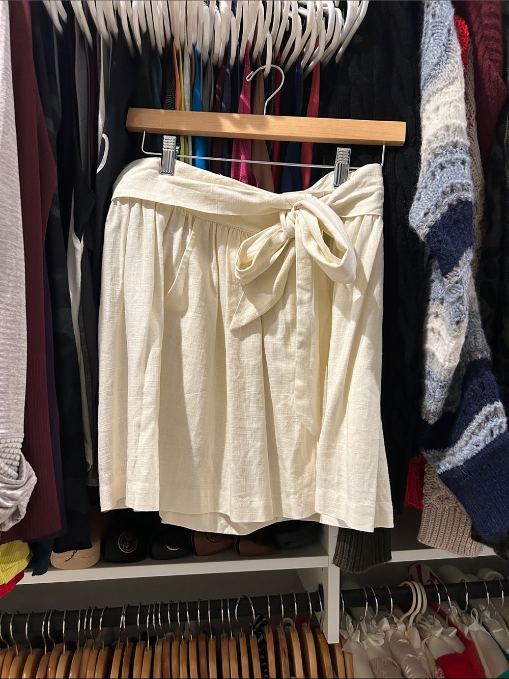 Misa Los Angeles Cream High Waist Tie-Front Shorts